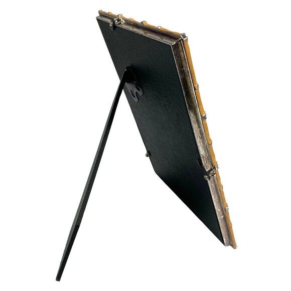 Gold Enamel Bamboo-Inspired Picture Frame w/ Rhinestone Accents For 5x7 Photos - Picture 3 of 4